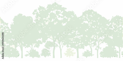 Minimalist silhouette of a dense forest with varying tree heights
