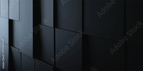 An empty 3d office interior with a dark blue abstract background features a modern metal elevator door and steel wall design in an open business building entrance