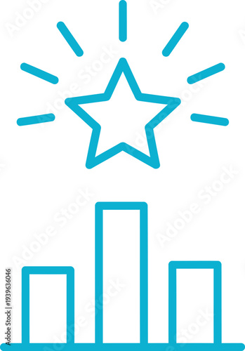 A star rating symbol with a bar graph