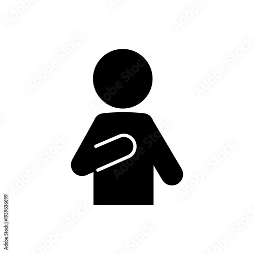 胸に手をあてている人のアイコン