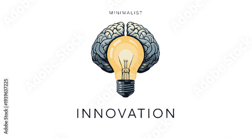 Innovative Idea Generation with Brain and Lightbulb.