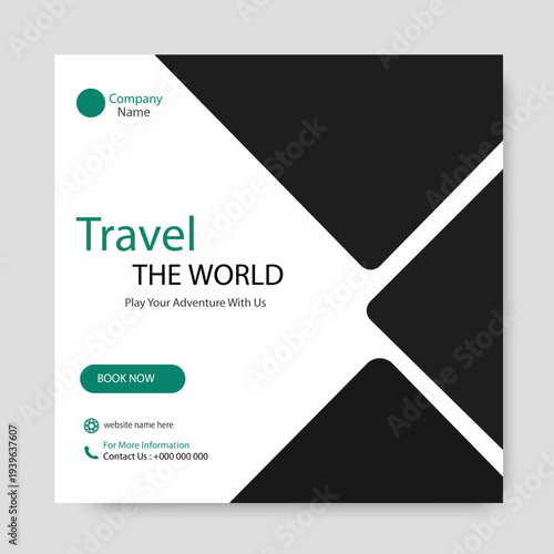 Professional Adventure and Tour Social Media Post Design for Corporate Travel Agency