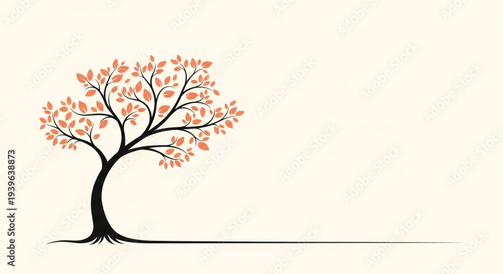 Obraz premium Elegant Tree with Pink Blossoms and Branches.