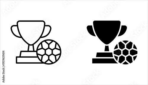 world cup icon set, football award for sport, Cup, championship, football, global on white background vector. Editable stroke icon