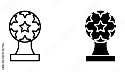 world cup icon set, football award for sport, Cup, championship, football, global on white background vector. Editable stroke icon