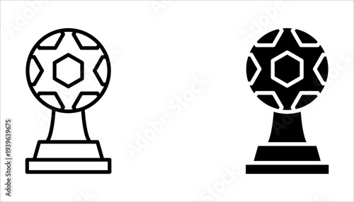 world cup icon set, football award for sport, Cup, championship, football, global on white background vector. Editable stroke icon
