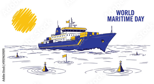 World Maritime Day cargo freighter holiday celebration banner