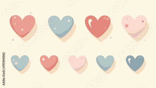 A soothing illustration of a heart with pastel colors, conveying love and serenity, perfect for various design projects.
