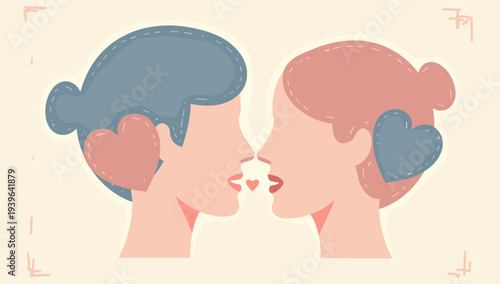 A stylized illustration of a heart shaped speech bubble on a pastel background, conveying love and positivity in a modern digital style.