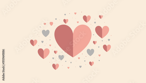 A simple heart symbol on a soft background, conveying love and affection.