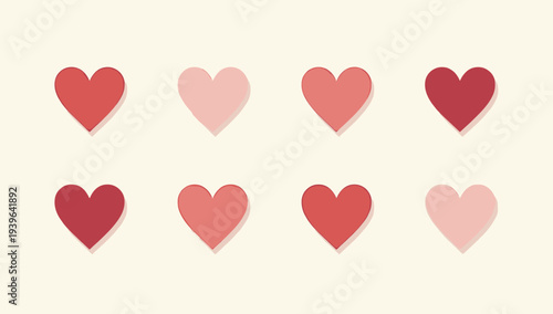 A simple, bold red heart on a cream background, conveying love and affection.