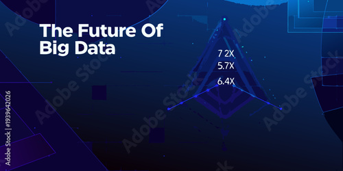 Abstract graphic with text the future of big data and data visualizations