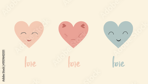 A cheerful, minimalist heart illustration with a smiling face and the word 'love' written below, conveying a sense of joy and affection.