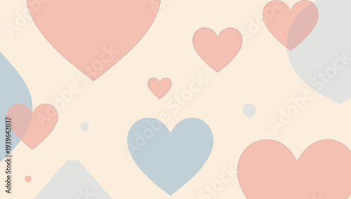 A gentle, pastel-colored heart design with abstract shapes, evoking feelings of love and serenity.