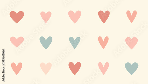 A minimalist illustration of two peach hearts on a cream background, evoking a sense of love and warmth.
