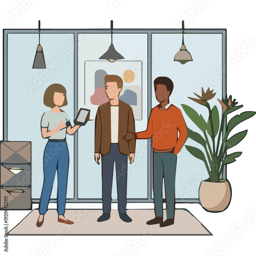 Three coworkers standing Vector Element