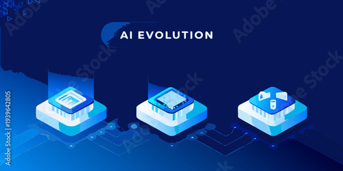Ai evolution a futuristic concept with interconnected digital structures