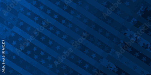 Abstract blue background featuring diagonal stripes and scattered stars