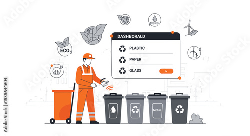 Set of 20 recycling icons and infographics vector