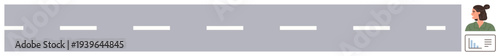 Navigation, direction, transportation, user interaction, online tools, travel. A straight road with dashed lane markings and a small profile icon on the side. Navigation and direction concepts