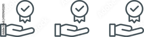 Certification approval icon, quality assurance symbol, trust service illustration, verified badge vector design, professional recognition artwork, guarantee reliability graphic element