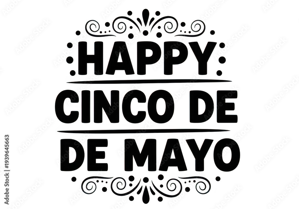 Obraz premium Happy cinco de mayo greeting card design