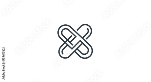 Abstract Interlocking Shapes Logo Design, Minimalist Geometric Symbol