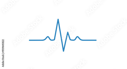 Blue heart rhythm line graphic on white background