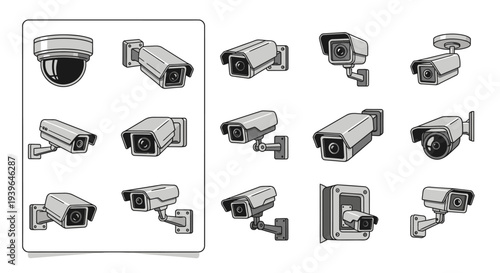 Collection of Modern Security Cameras for Surveillance and Monitoring
