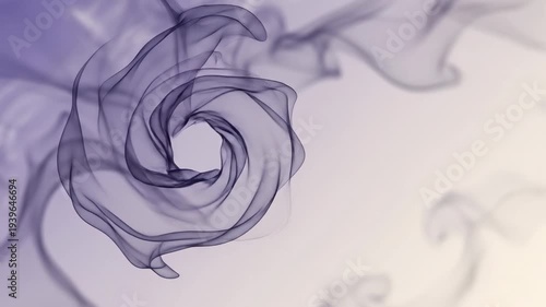 Swirling purple smoke creating an abstract vortex shape against a soft, luminous background with subtle gradients