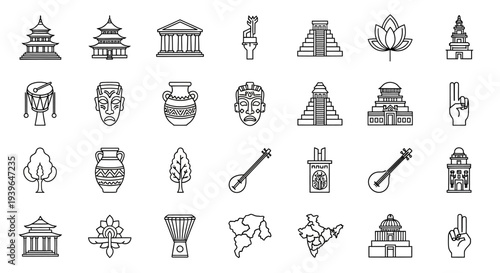 Global Culture Icons: Diverse Symbols of Art, Architecture, and Tradition