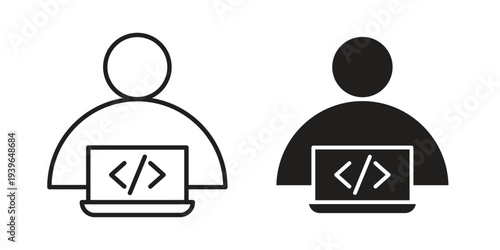 Programmer icon. Perfect for app and web interfaces, marketing, etc.