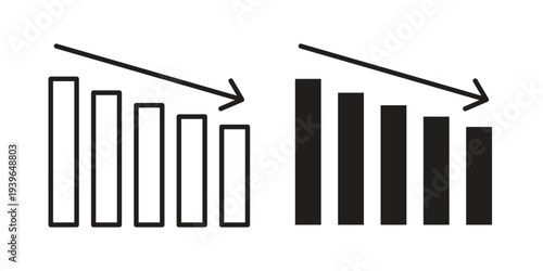 Reduction chart icon. Perfect for app and web interfaces, marketing, etc.