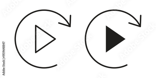 Replay icon. Perfect for app and web interfaces, marketing, etc.