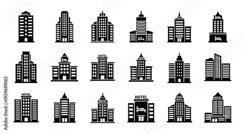 Modern City Building Icons Collection
