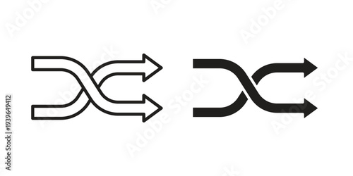 Shuffle arrow icon. Perfect for app and web interfaces, marketing, etc.