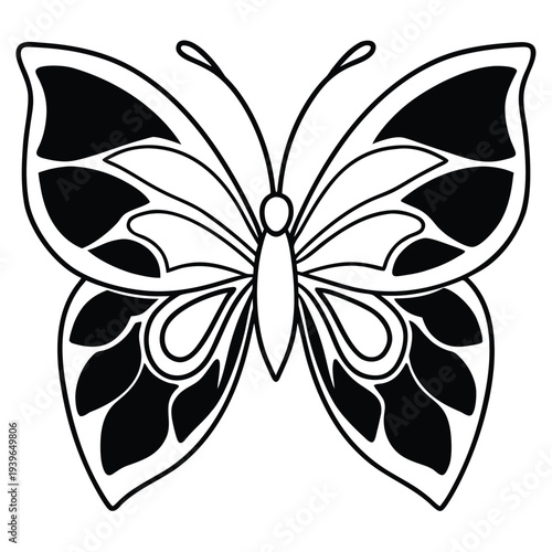 Adobe Illustrator Artwork  Minimal outline butterfly line art vector set
