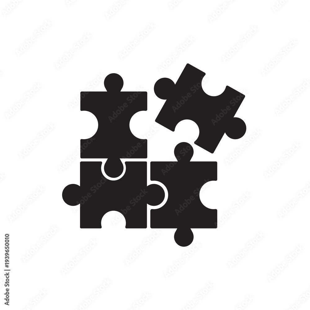 Fototapeta premium Puzzle Pieces Icon Vector Illustration Strategy Collaboration and Problem Solving Symbol for Teamwork Business Logic Design