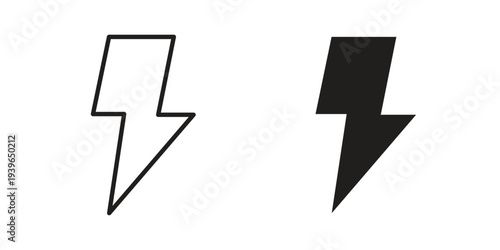 Thunder bolt icon. Perfect for app and web interfaces, marketing, etc.