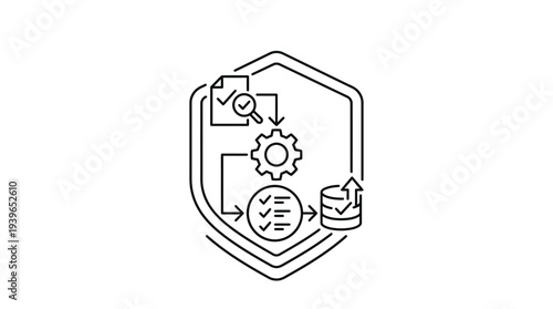 Vector illustration of a comprehensive automated control testing workflow ensuring robust digital compliance and quality management for modern business operations