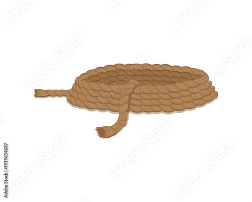 vector design of a brown rope which is usually used to tie an object or as a tool to go down into a hole or cave or floor