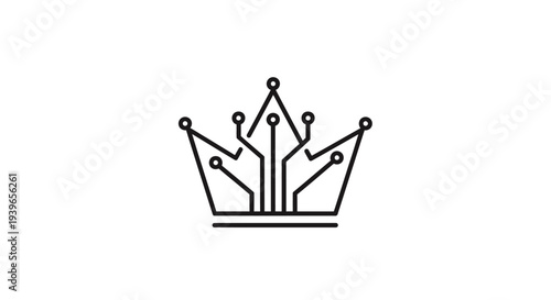 Simple black crown icon on white background.