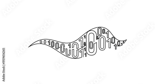 Binary Code Streamlined Digital Data Flow.