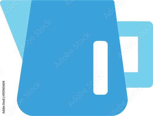 Minimalist Blue Coffee Pot Icon Isolated on White Background for Cafe and Kitchen Design