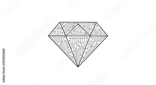 Detailed Illustration of a Diamond Shape.
