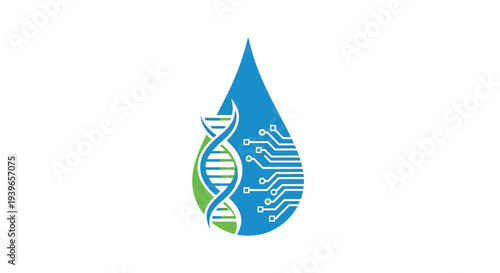 Water Droplet with DNA and Circuitry Design.