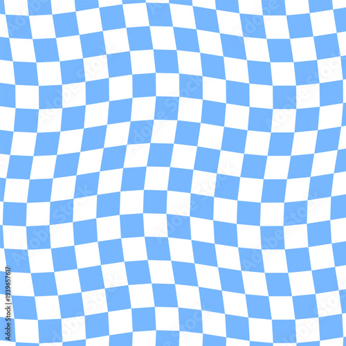 Hypnotic surreal wavy checkerboard illusion. Mind-bending psychedelic warp pattern for creative projects and trippy visual backgrounds.