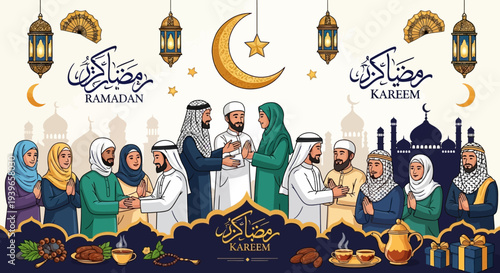 Fotografie Artistic religion illustration featuring a painting of Holy Mary and Joseph besi