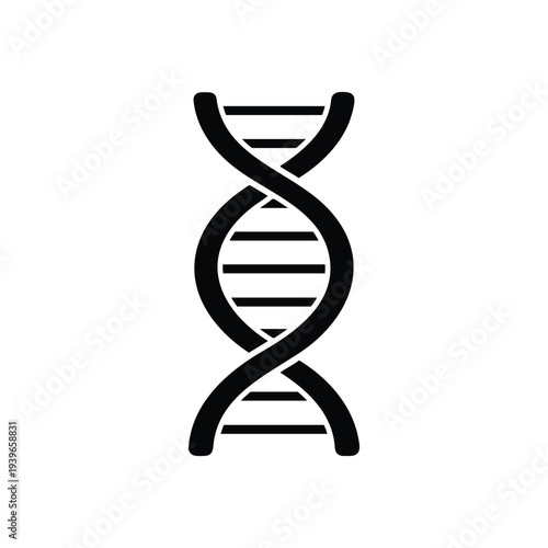 DNA icon vector illustration, genetic symbol flat design
