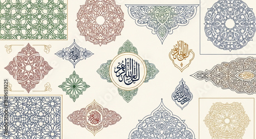 Decorative Moroccan Tiles with Intricate Patterns and Designs.